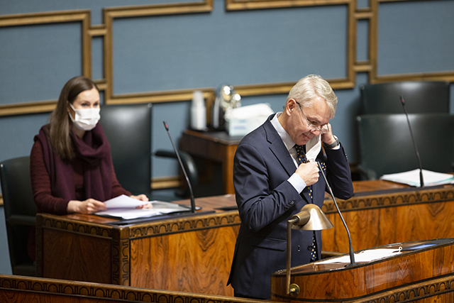 Minister for Foreign Affairs Pekka Haavisto presenting the Government Report on Finnish Foreign and Security Policy