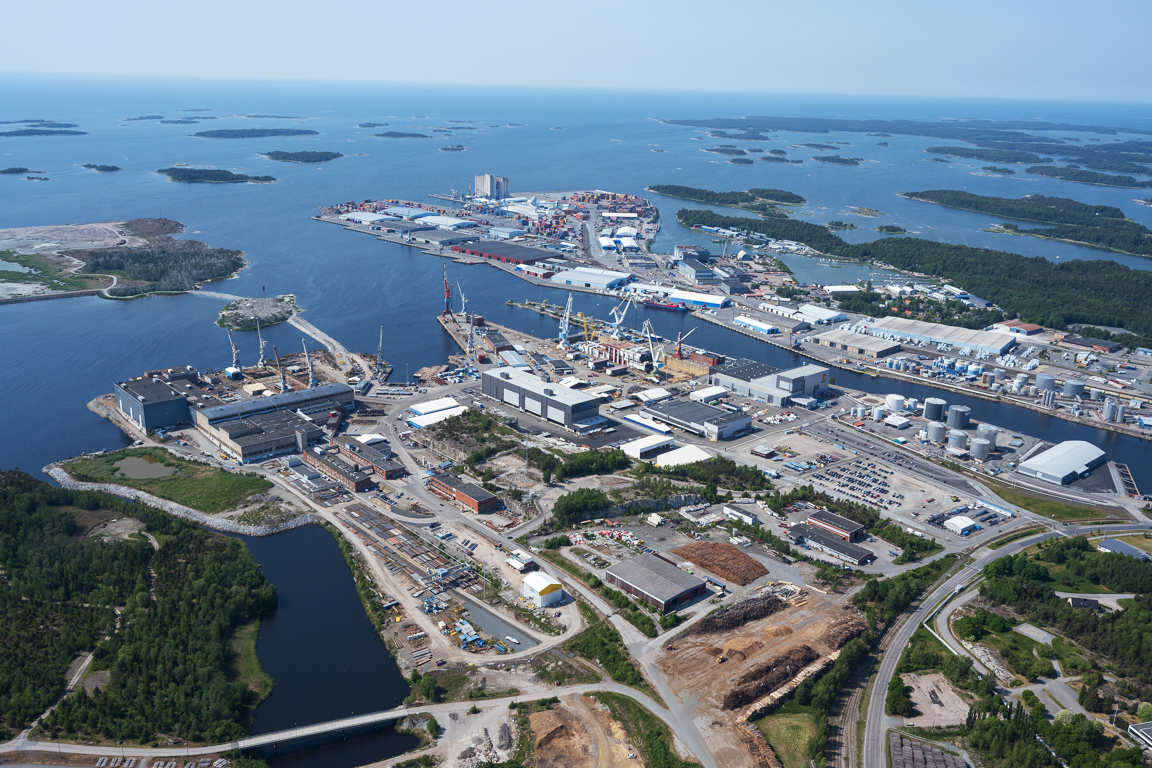 Ilmakuva Rauman telakasta